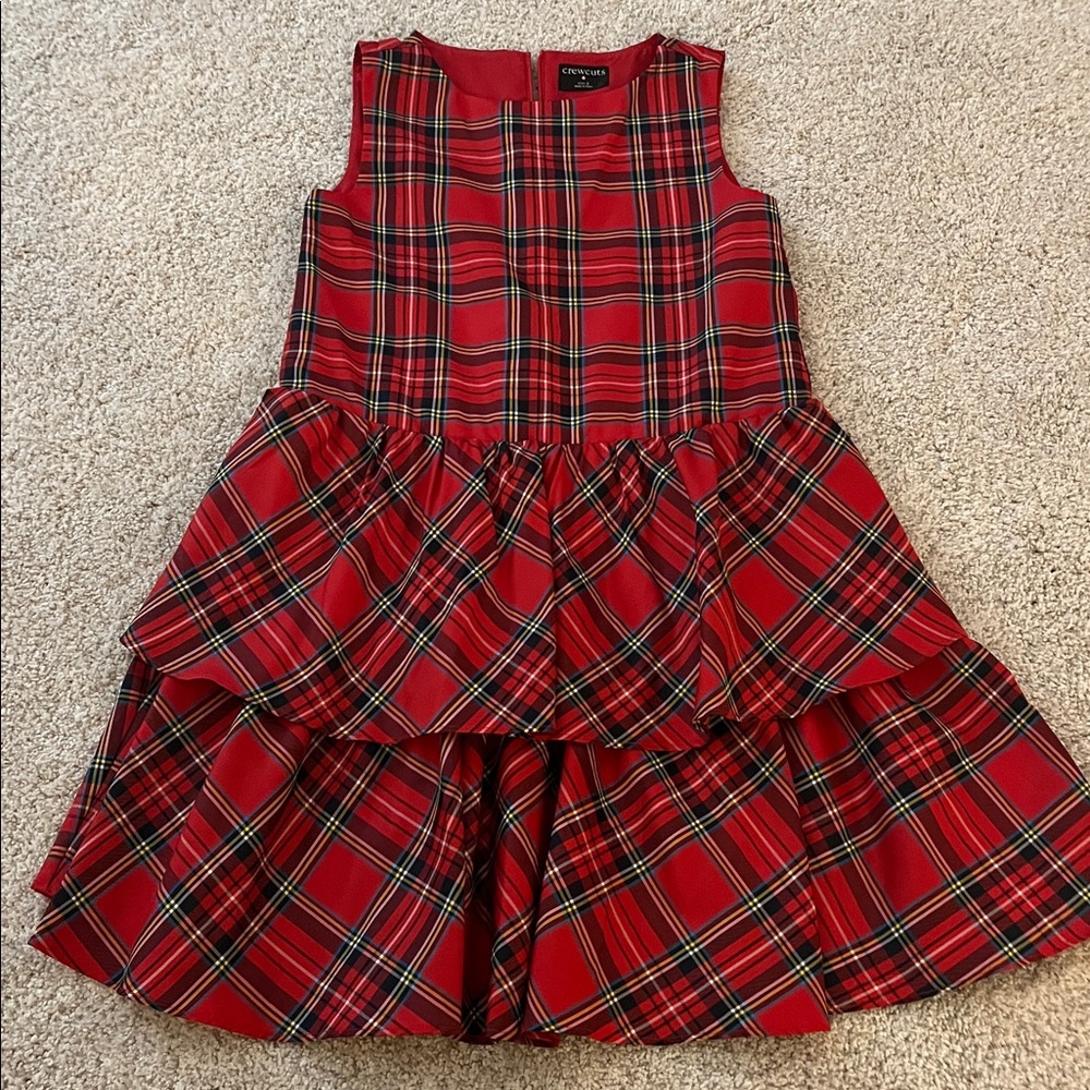 Girls size 8 Crewcuts holiday red plaid dress
